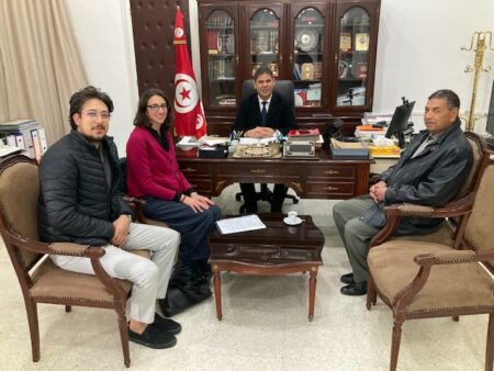 Governatore di Jendouba (al centro), presidente di Utica, Rossella Semino e Louai Ben Kbaier